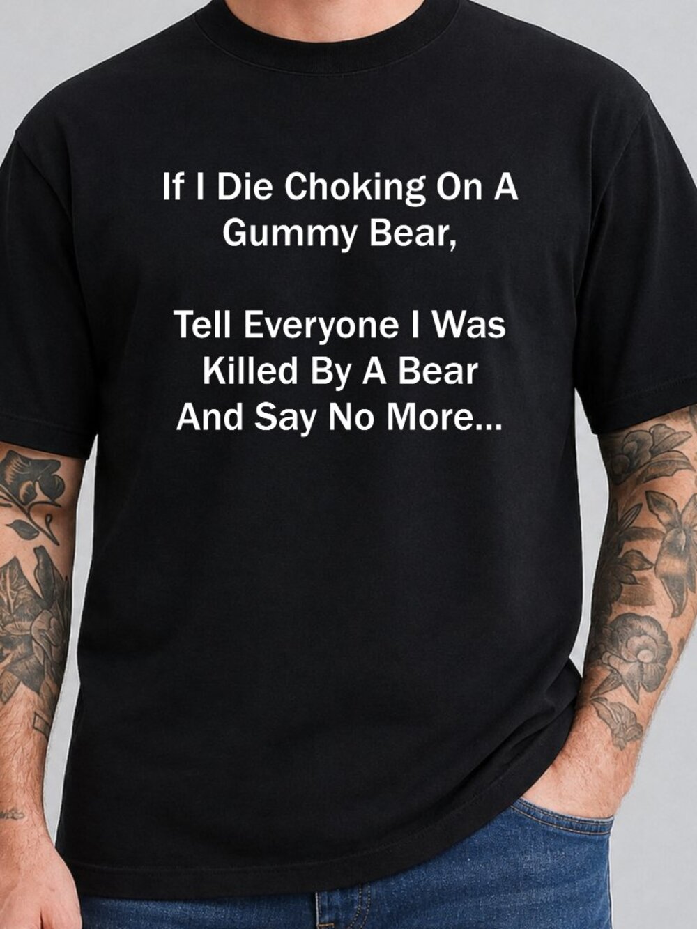 Death By Gummy Bear TShirt Graphic Tee Adult Unisex Funny Food Lover Gift